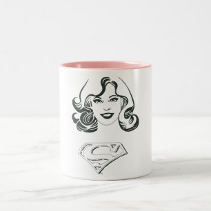 Caneca De Café Em Dois Tons Contorno da Supergirl 1