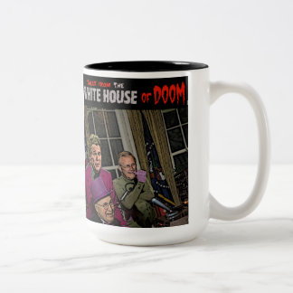 Caneca De Café Em Dois Tons Contos da casa branca do cheney de Bush da