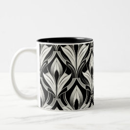 Caneca De Café Em Dois Tons Contraste preto e branco
