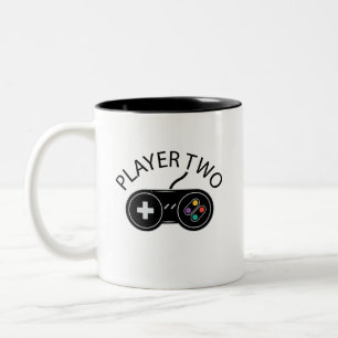 Caneca De Café Em Dois Tons Controladora de Jogos do Player Dois