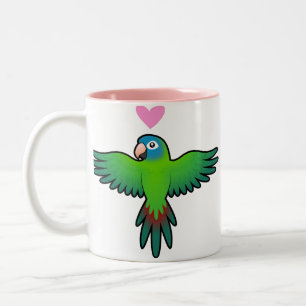 Caneca De Café Em Dois Tons Conure / Loriquito / Amor de Papagaio