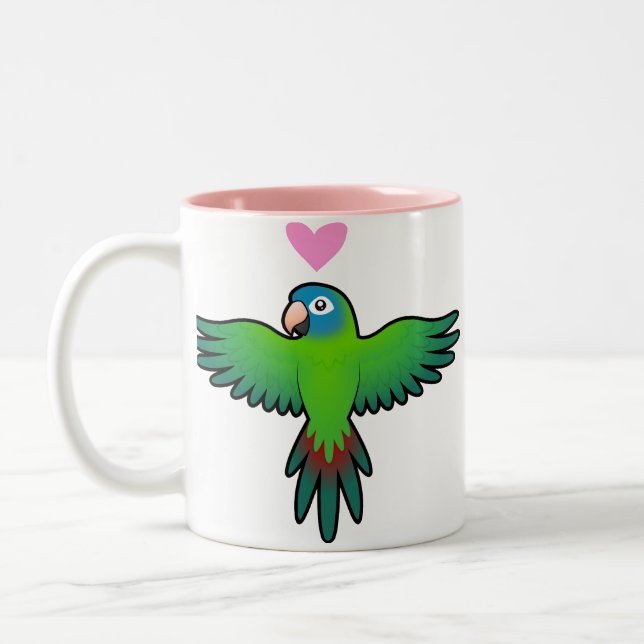 Caneca De Café Em Dois Tons Conure / Loriquito / Amor de Papagaio (Esquerda)