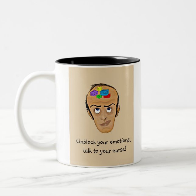 Caneca De Café Em Dois Tons Conversa a sua enfermeira! - Psiquiatria (Esquerda)