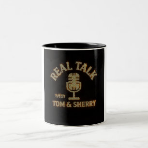 Caneca De Café Em Dois Tons Conversar com Tom e Sherry Podcast Coffee Mug