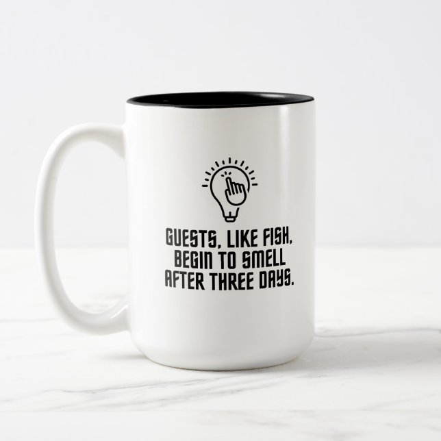 Caneca De Café Em Dois Tons Convidados gostam de peixe (Esquerda)