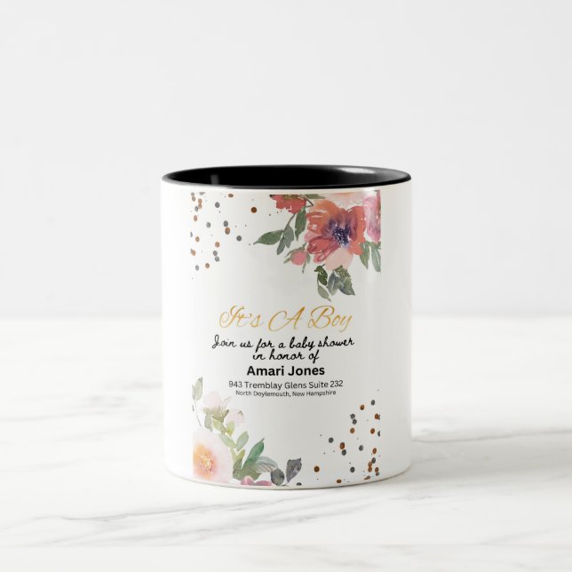 Caneca De Café Em Dois Tons Convite para chás de fraldas (Centro)