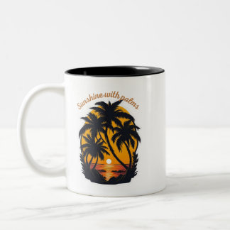 Caneca De Café Em Dois Tons Convites Sunshine & Palm – Elegância Tropical para