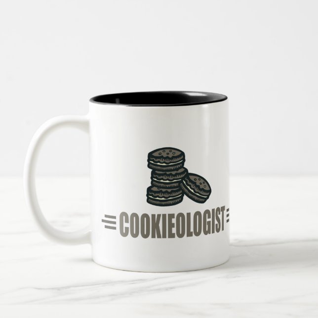 Caneca De Café Em Dois Tons Cookies Engraçados (Esquerda)