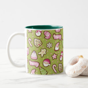 Caneca De Café Em Dois Tons Cookies Green do Natal