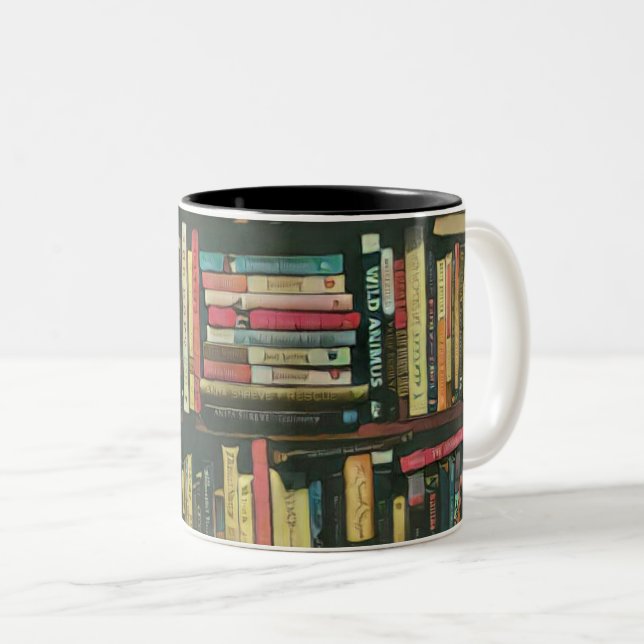 Caneca De Café Em Dois Tons Cool library lover gift (Frente Esquerda)