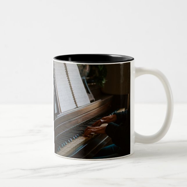 Caneca De Café Em Dois Tons Cool Piano (Direita)