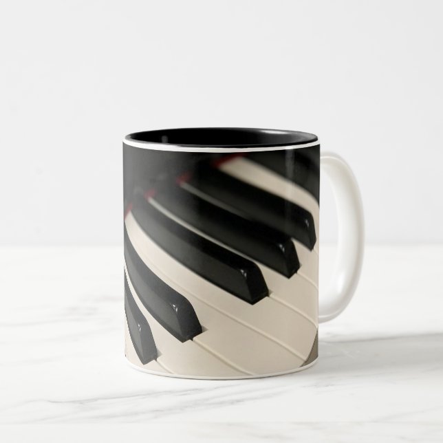 Caneca De Café Em Dois Tons Cool Piano Design (Frente Esquerda)