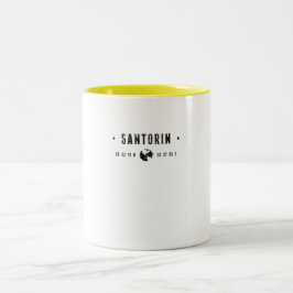 Caneca De Café Em Dois Tons Coordenadas de Santorini com Globo e Estrelas