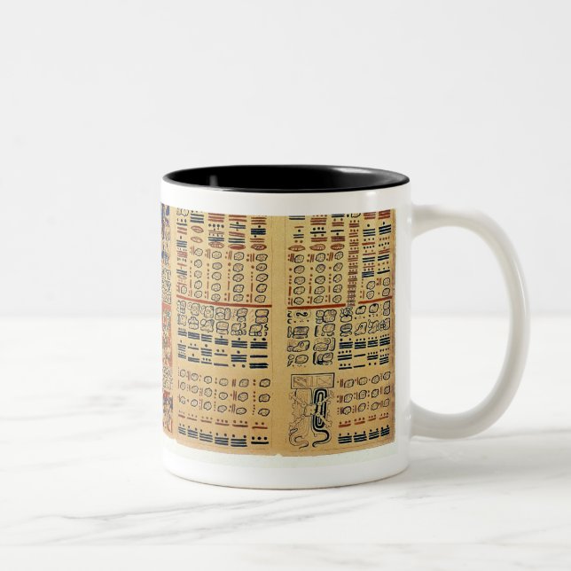 Caneca De Café Em Dois Tons Cópia de um fragmento do códice de Dresden (Direita)