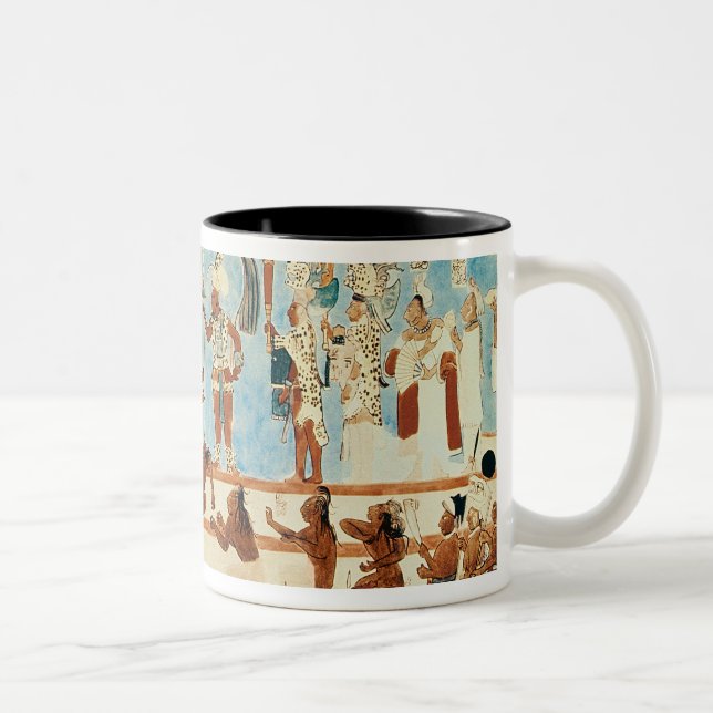 Caneca De Café Em Dois Tons Cópia de uma pintura de parede de Bonampak (Direita)