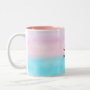 Caneca De Café Em Dois Tons Copo Alegre para Vibrações Positivas Diárias