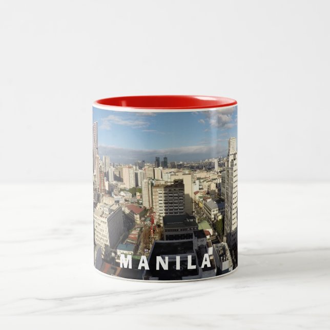 Caneca De Café Em Dois Tons Copo cénico de Manila Filipinas (Centro)