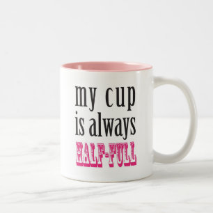 Caneca De Café Em Dois Tons Copo cor-de-rosa meio cheio
