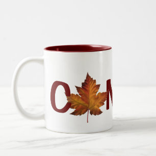 Caneca De Café Em Dois Tons Copo da lembrança da folha de bordo de Canadá do