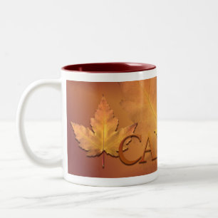 Caneca De Café Em Dois Tons Copo da lembrança da folha de bordo de Canadá do