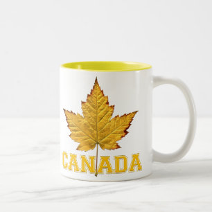 Caneca De Café Em Dois Tons Copo da lembrança da folha de bordo de Canadá do