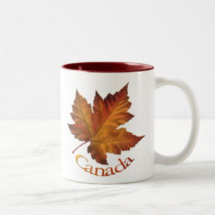 Caneca De Café Em Dois Tons Copo da lembrança da folha de bordo de Canadá do