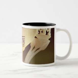 Caneca De Café Em Dois Tons Copo de bebendo sob a forma do metade-aberto