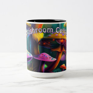 Caneca De Café Em Dois Tons Copo de Café Cogumelos Fantasia