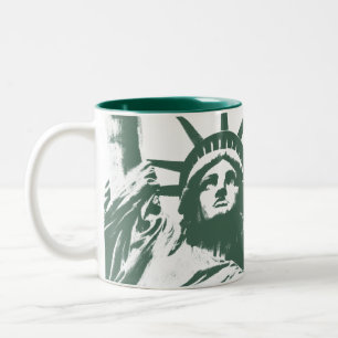 Caneca De Café Em Dois Tons Copo de café da estátua da liberdade de New York
