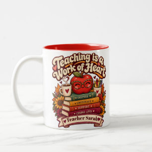 Caneca De Café Em Dois Tons Copo de Café de Agradecimento ao Professor Retro c