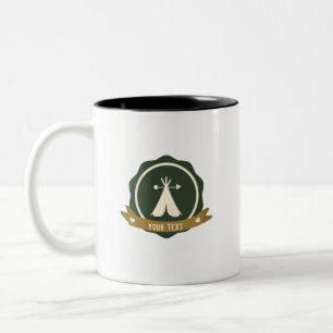 Caneca De Café Em Dois Tons Copo de Café de Duas Cores com Estandarte de Tenda