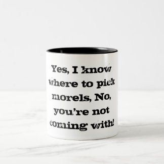 Caneca De Café Em Dois Tons Copo de café do caçador engraçado do morel