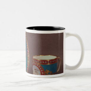 Caneca De Café Em Dois Tons Copo de café do celeste do azul de Sevres e pires