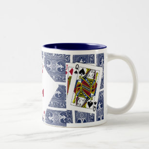 Caneca De Café Em Dois Tons Copo de café dos cartões de jogo