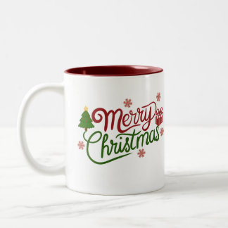 Caneca De Café Em Dois Tons Copo de café natalino vermelho e verde Festivo
