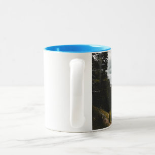 Caneca De Café Em Dois Tons Copo de Café Paisagem Majestosa da Montanha   Na