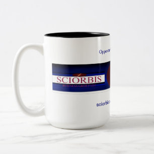Caneca De Café Em Dois Tons Copo de logotipo do Sciorbis Business Group LLC