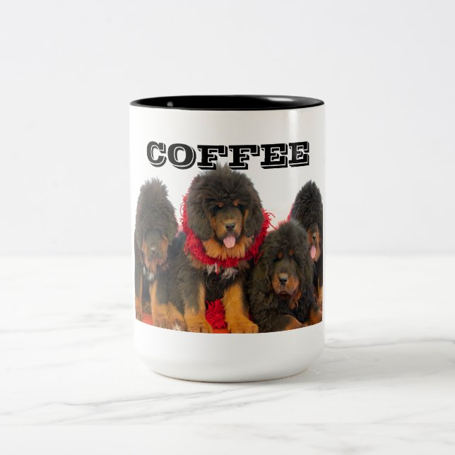 Caneca De Café Em Dois Tons Copo do Mastiff tibetano (Centro)