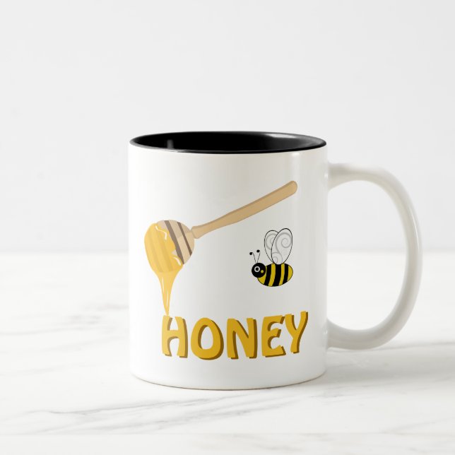 Caneca De Café Em Dois Tons Copo do mel e da abelha do mel (Direita)
