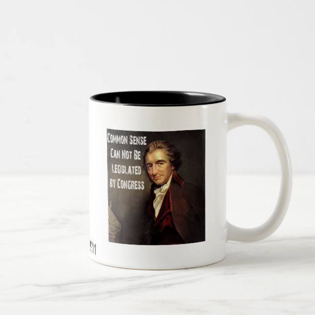 Caneca De Café Em Dois Tons Copo do senso comum de Thomas Paine (Direita)