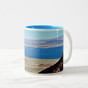 Caneca De Café Em Dois Tons Copo do tom do barragem Hoover dois do hidromel do