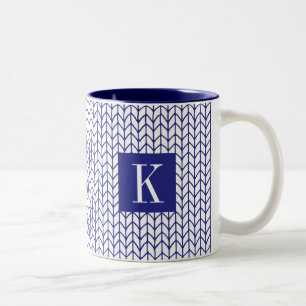 Caneca De Café Em Dois Tons Copo II de duas cores em malha de LINHA AZUL + Ini
