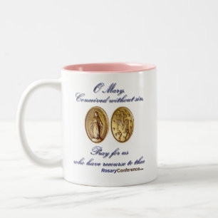 Caneca De Café Em Dois Tons Copo miraculoso 2 da oração da medalha