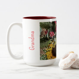 Caneca De Café Em Dois Tons Copo Mosaico de Girassol Personalizado