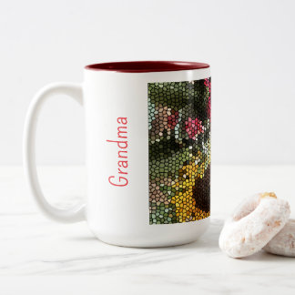 Caneca De Café Em Dois Tons Copo Mosaico de Girassol Personalizado