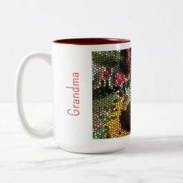 Caneca De Café Em Dois Tons Copo Mosaico de Girassol Personalizado