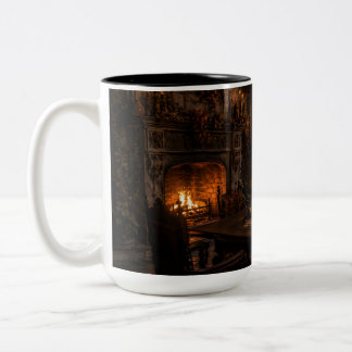 Caneca De Café Em Dois Tons Copo Preto de Estudo Gótico à Luz de Velas | Sooth