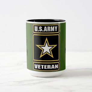 Caneca De Café Em Dois Tons Copo Veterano do Exército dos Estados Unidos