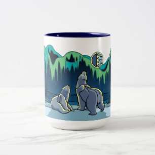 Caneca De Café Em Dois Tons Copos de Urso Nativo e Copos de Urso Polar