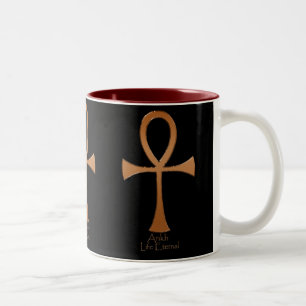 Caneca De Café Em Dois Tons Copper egípcio ANKH Bebendo Mug